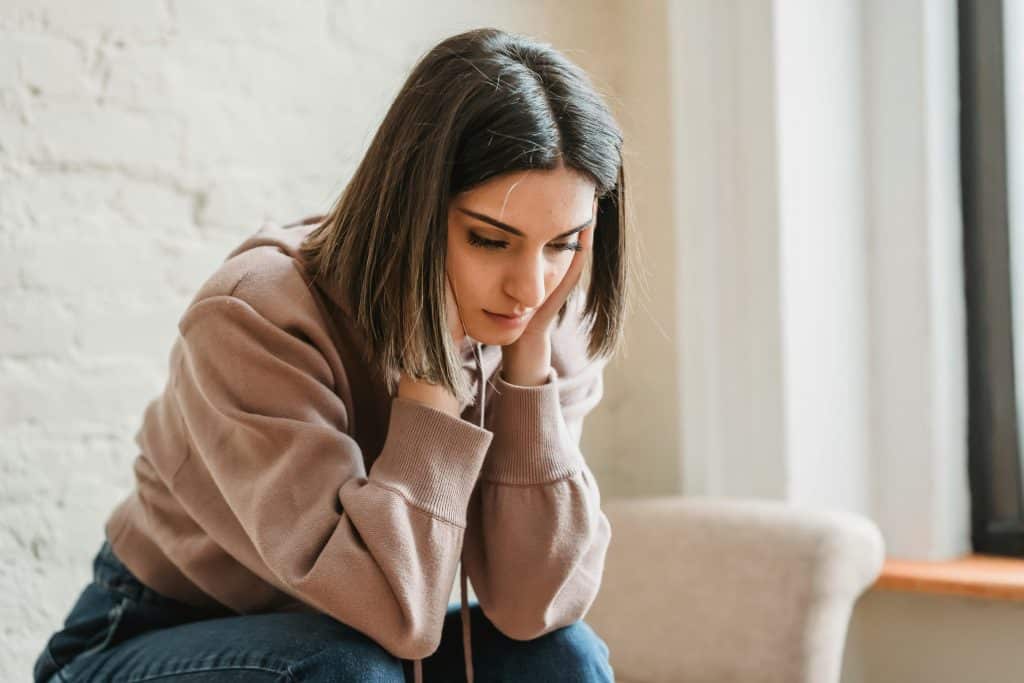 young lady stressing about something