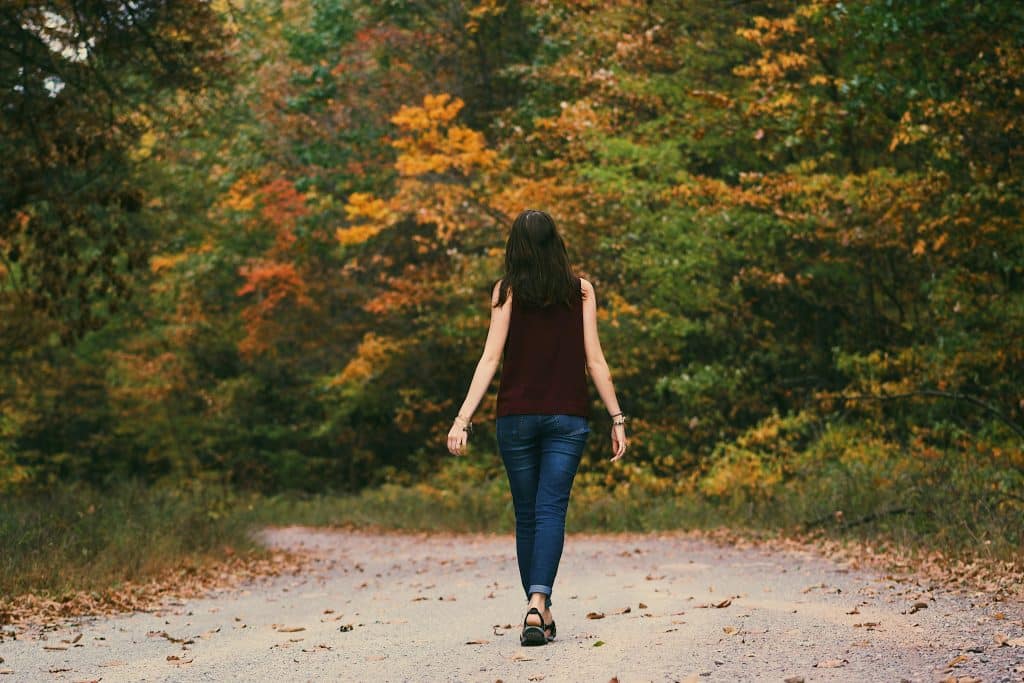 woman walking in the park
