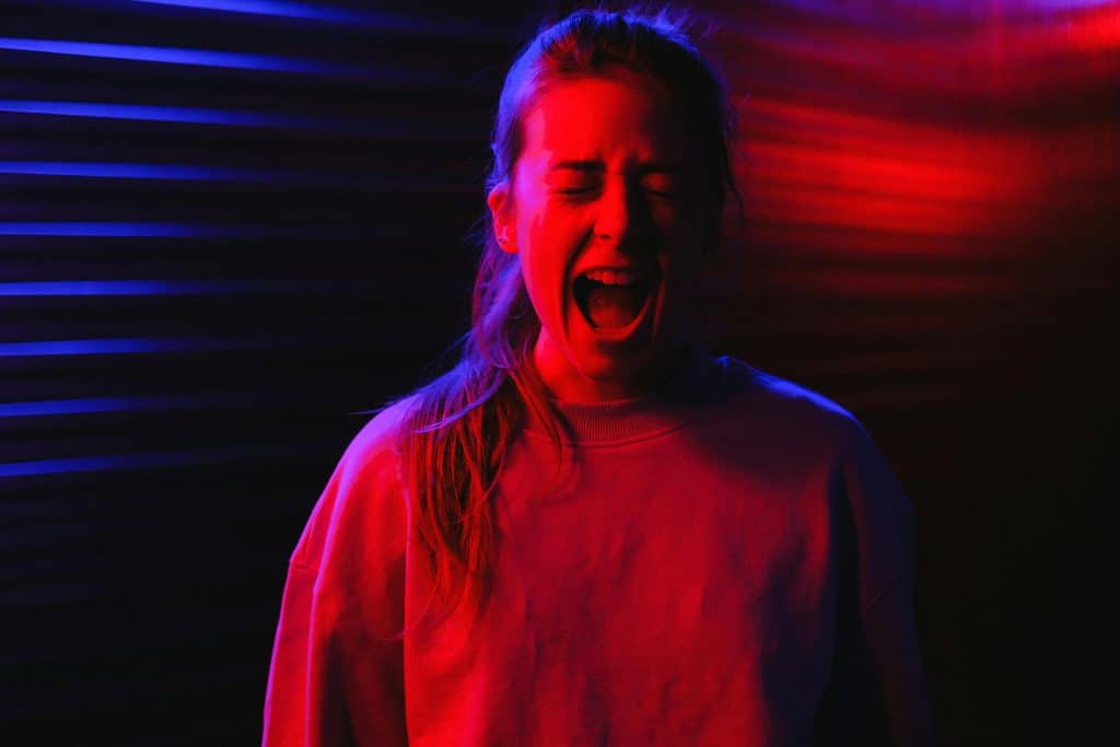 woman having a panic attack