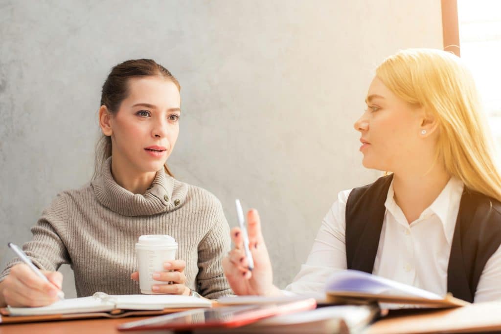 two women having a discussion