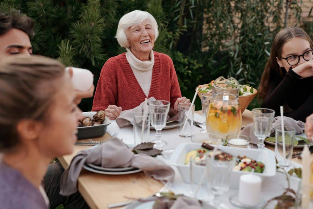 women having dinner together