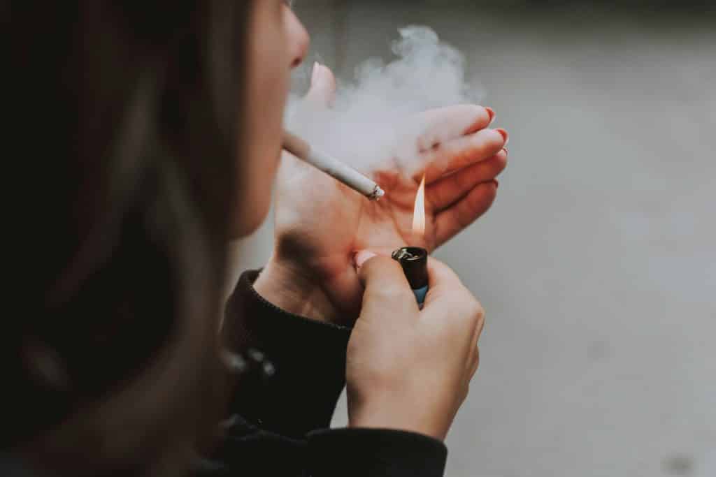 person smoking outside